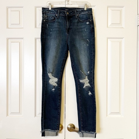 Fidelity denim Gwen high rise skinny Abbot vintage w holes distressed jeans. 29 - Picture 4 of 15